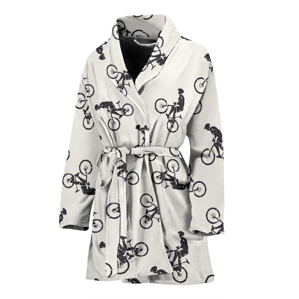 Mountain bike Pattern Print Design 01 Women Bathrobe