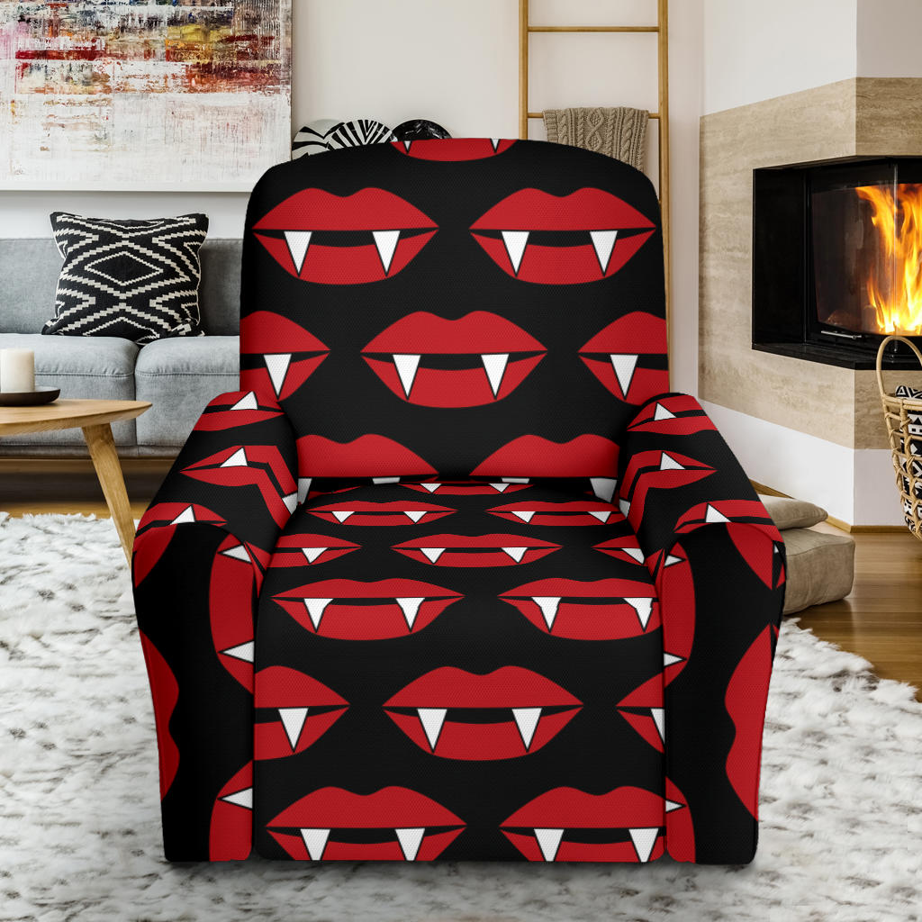 Vampire Lips Print Design LKS302 Recliner Slipcover with Pocket