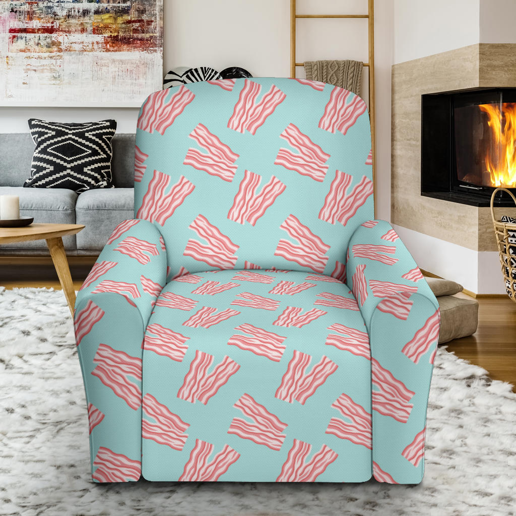 Bacon Pattern Print Design 04 Recliner Slipcover with Pocket