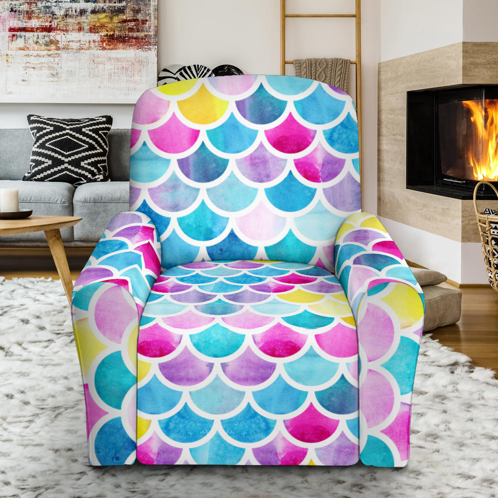 Scales Print Design LKS402 Recliner Slipcover with Pocket