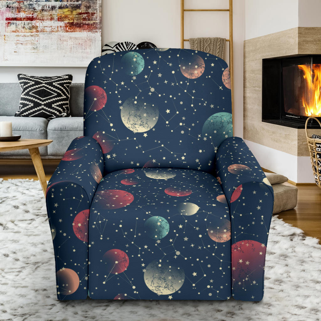 Cosmic Pattern Print Design 04 Recliner Slipcover with Pocket