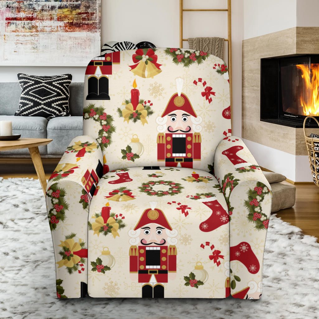 Nutcracker Pattern Print Design A01 Recliner Slipcover with Pocket