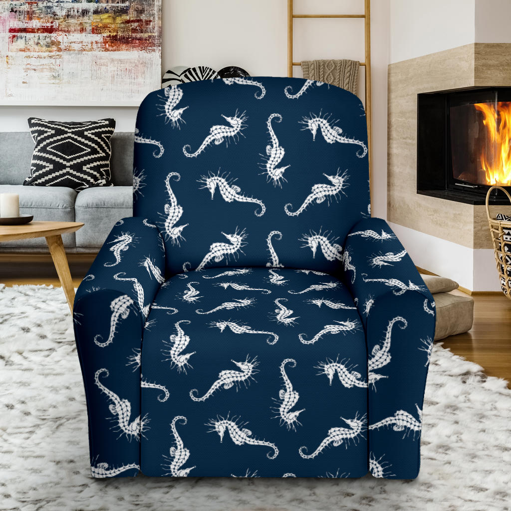 SeaHorse Print Design LKS402 Recliner Slipcover with Pocket