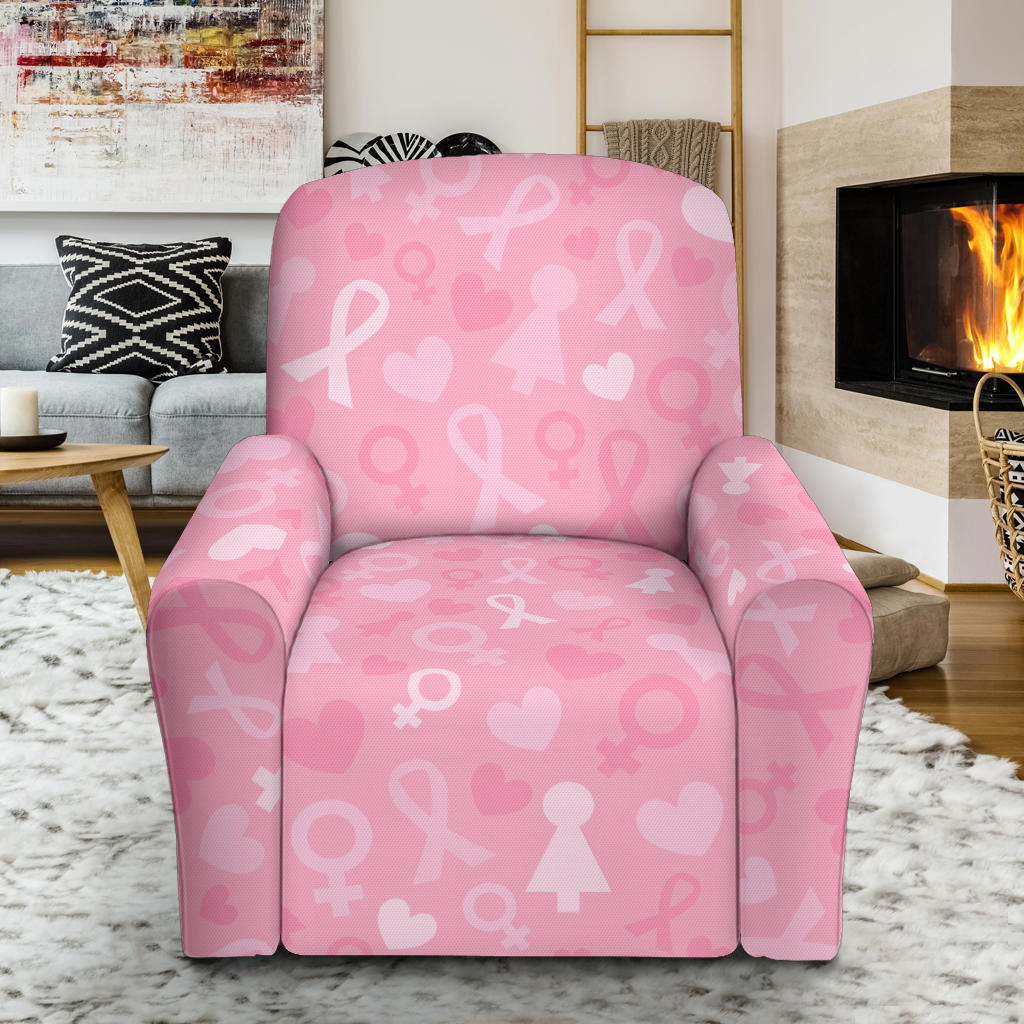 Breast cancer Pattern Print Design 01 Recliner Slipcover with Pocket