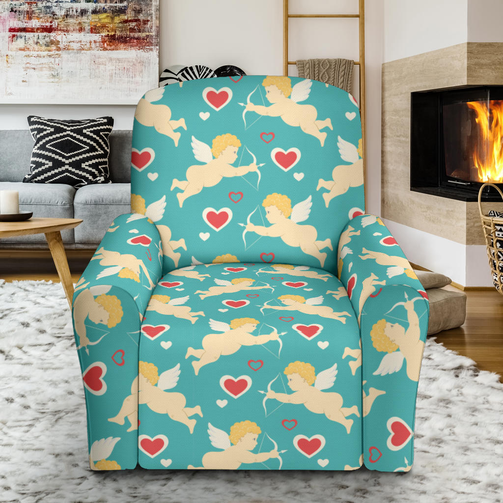 Cupid Pattern Print Design 01 Recliner Slipcover with Pocket