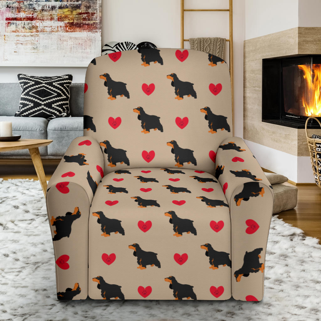 Cocker Pattern Print Design 02 Recliner Slipcover with Pocket