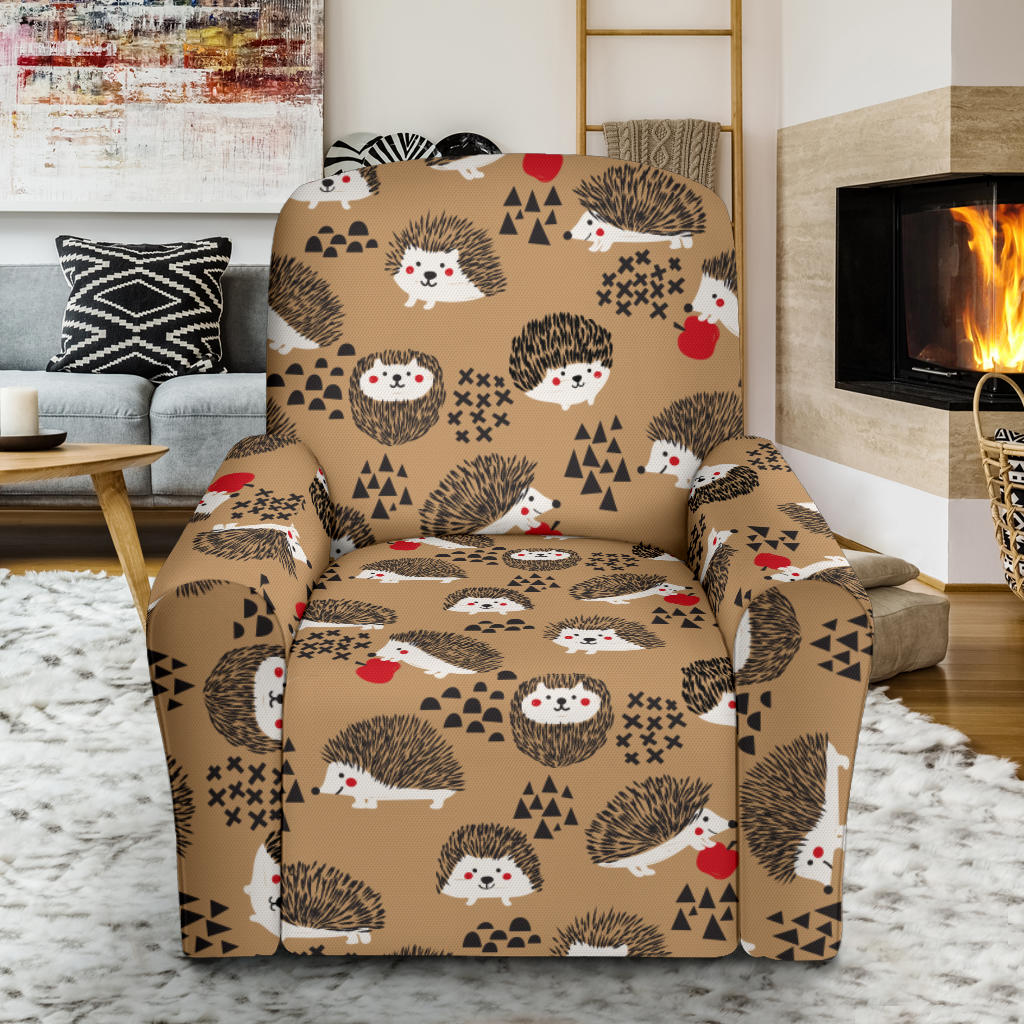 Hedgehog Print Design LKS403 Recliner Slipcover with Pocket
