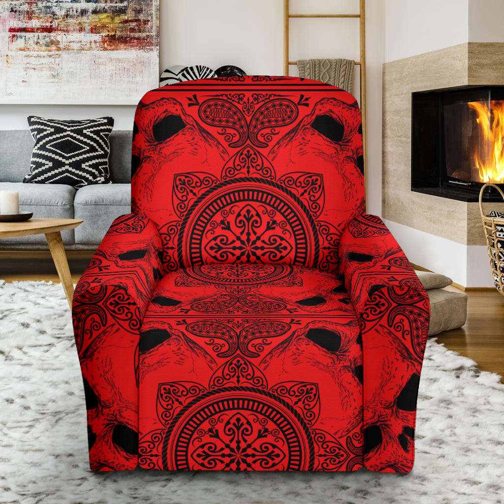 Bandana Red Print Design LKS304 Recliner Slipcover with Pocket