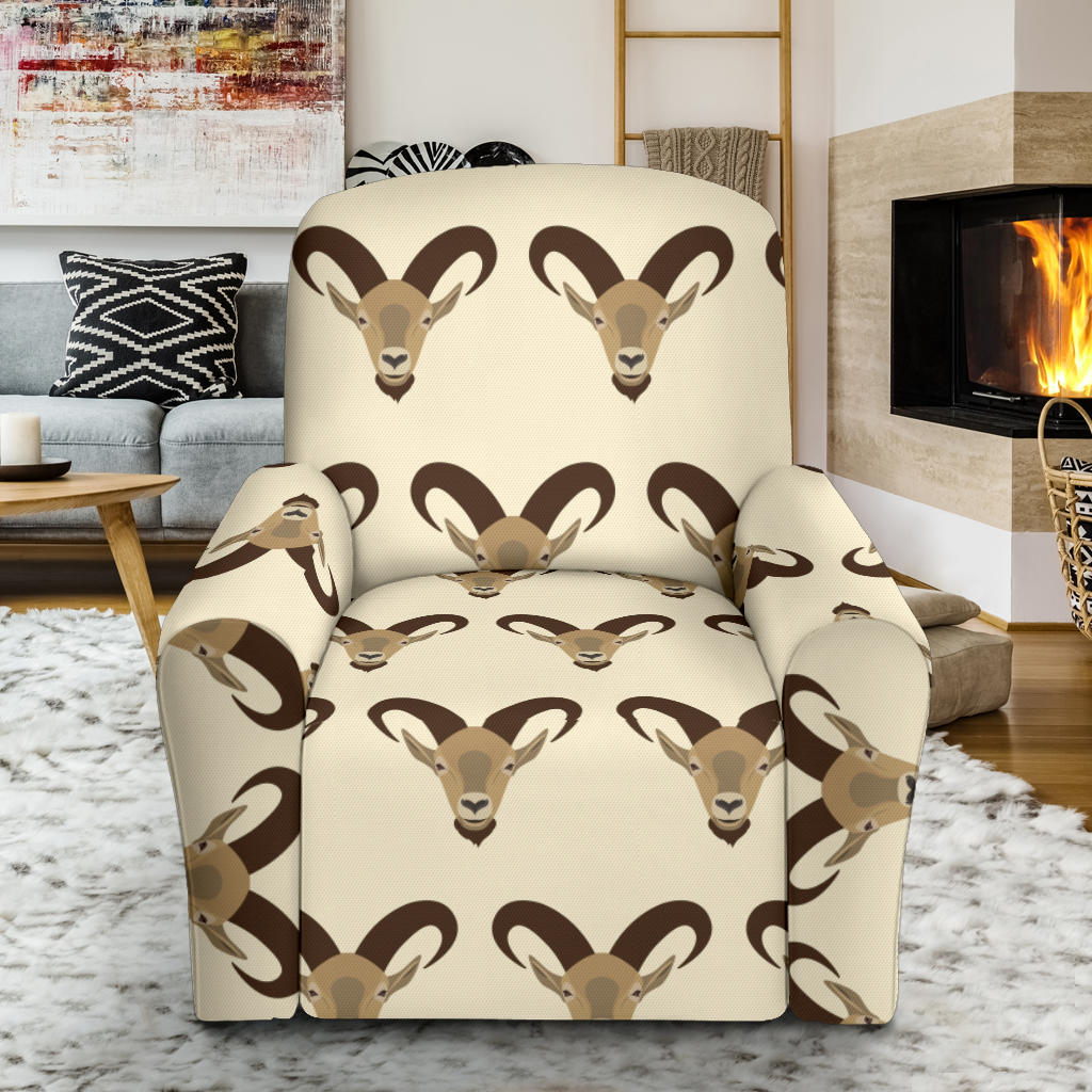 Goat Pattern Print Design 01 Recliner Slipcover with Pocket