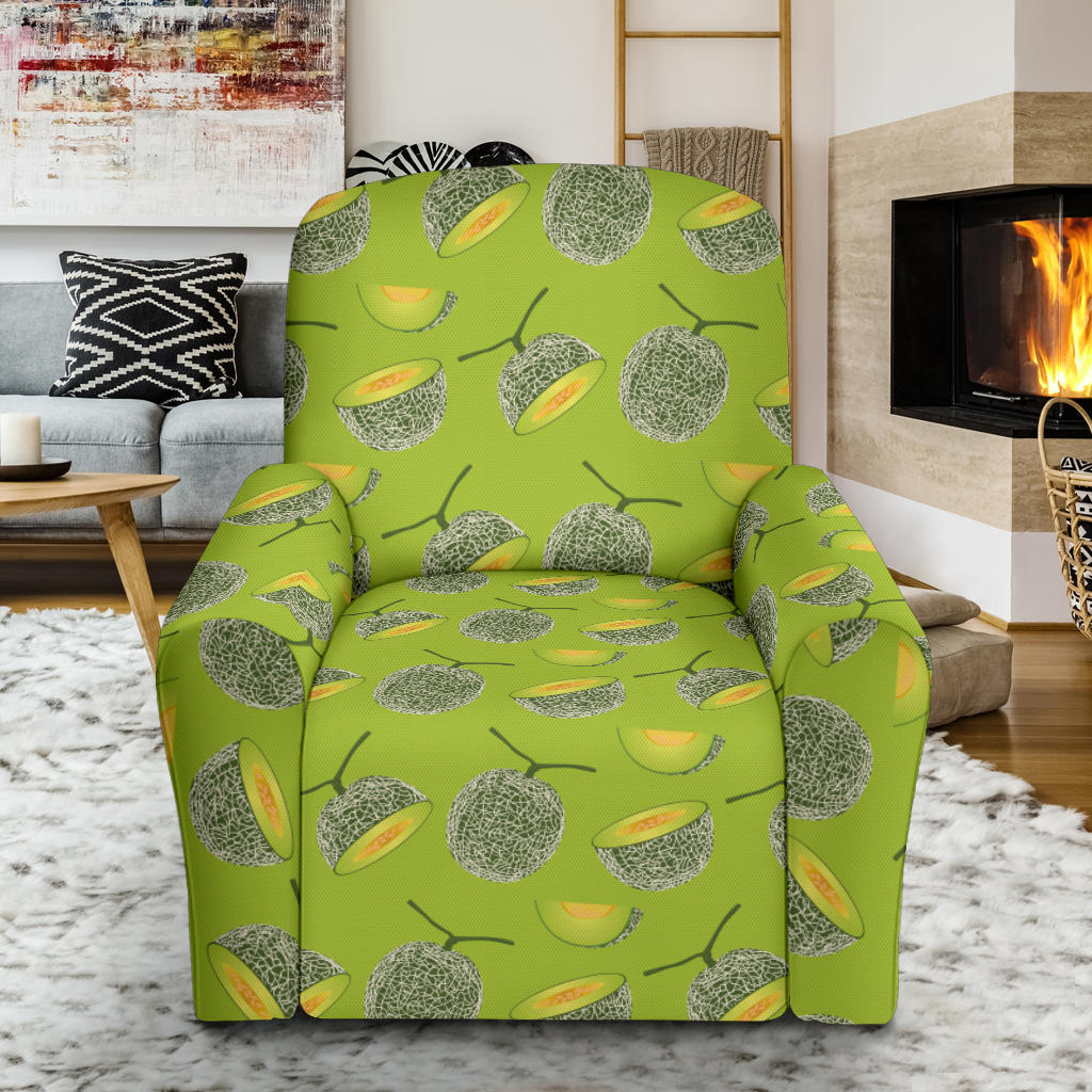 Cantaloupe Pattern Print Design 03 Recliner Slipcover with Pocket