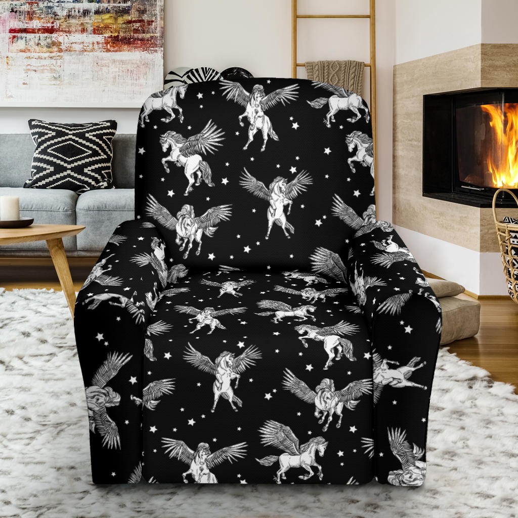 Pegasus Pattern Print Design 01 Recliner Slipcover with Pocket