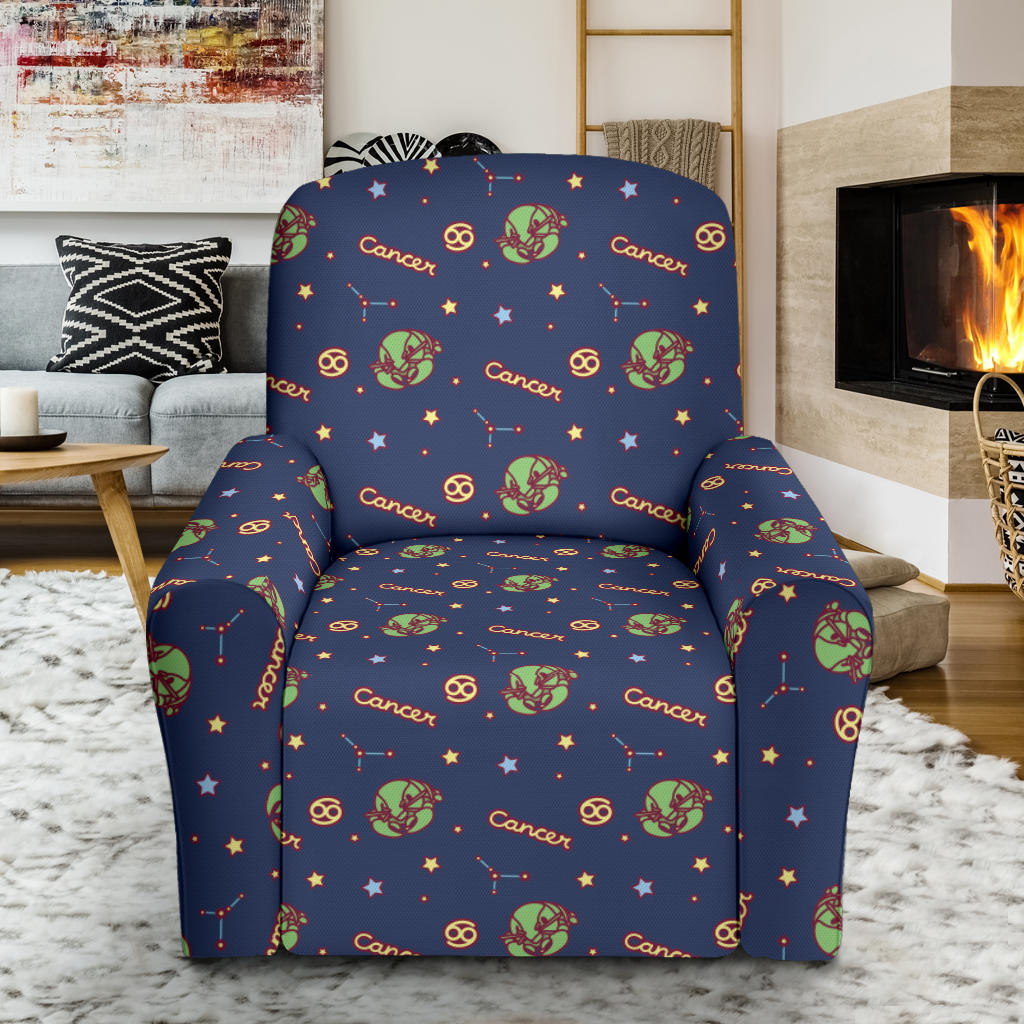 Cancer Zodiac Pattern Print Design 03 Recliner Slipcover with Pocket