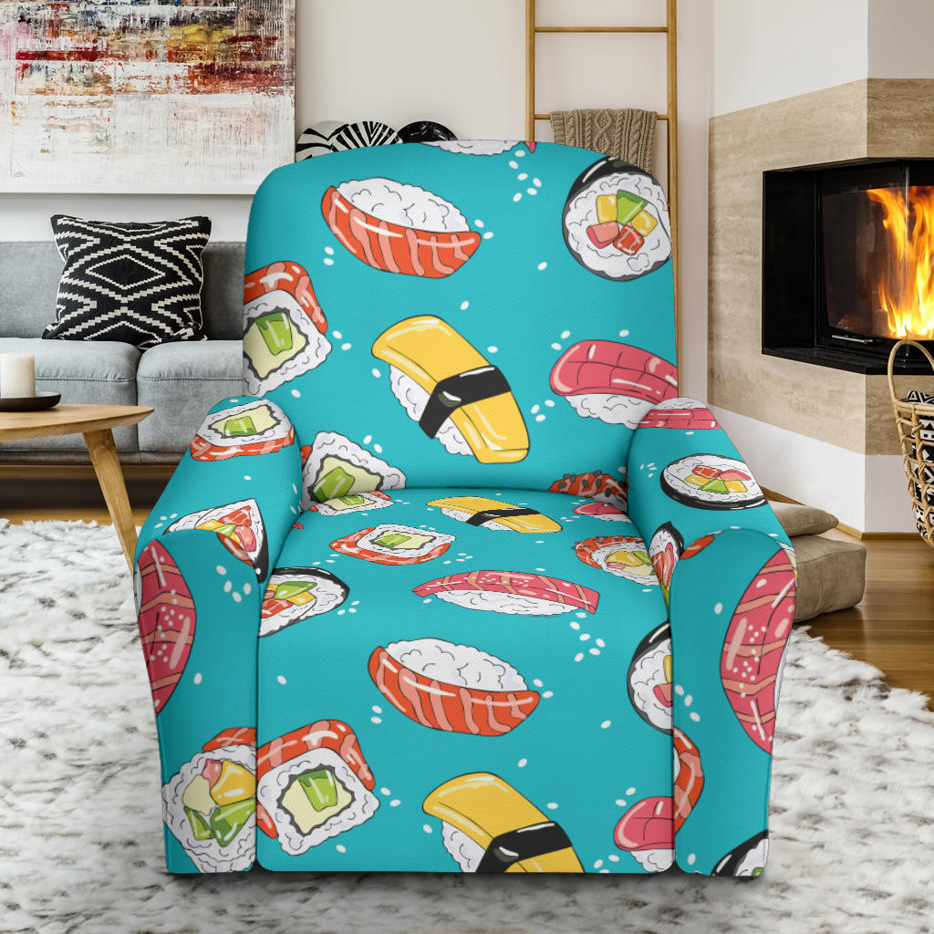 Sushi Print Design LKS305 Recliner Slipcover with Pocket