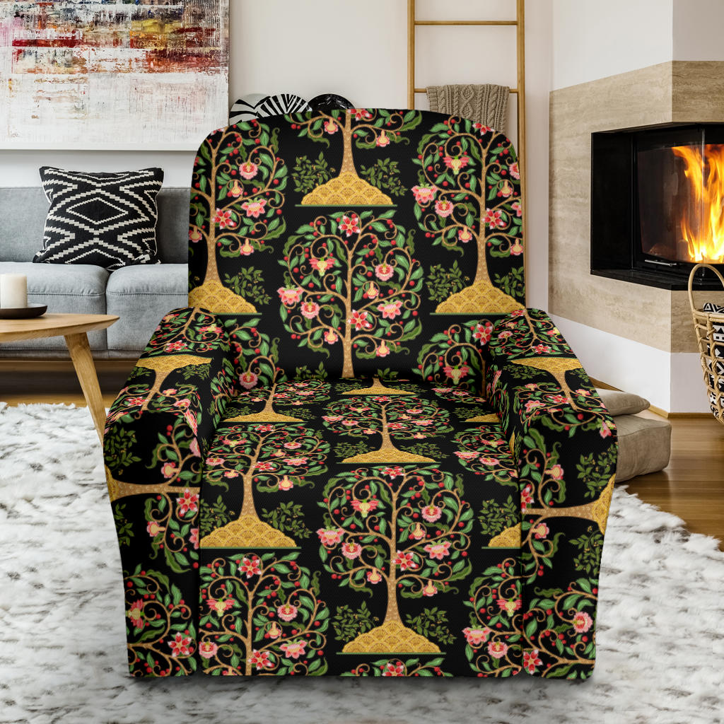 Tree Of Life Print Design LKS303 Recliner Slipcover with Pocket