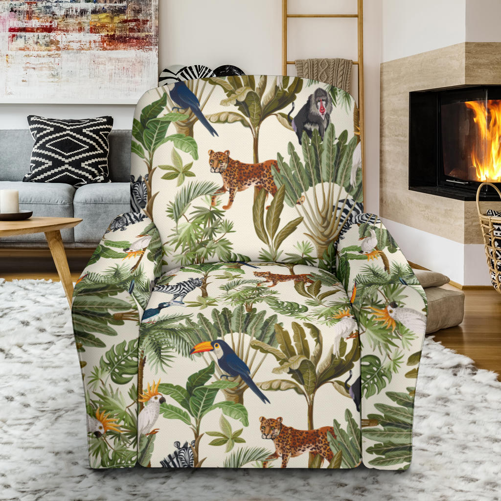 Safari Animal Print Design LKS304 Recliner Slipcover with Pocket