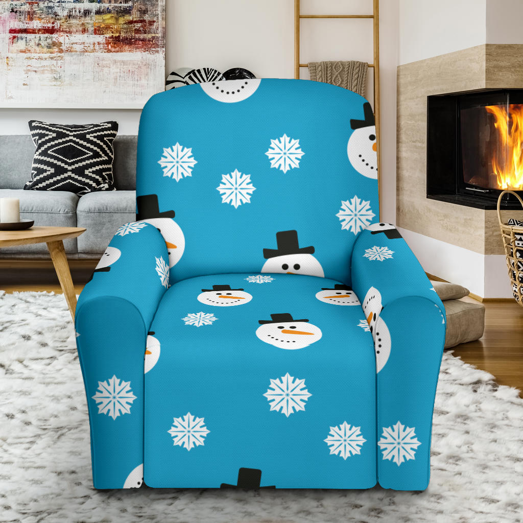 Snowman Print Design LKS303 Recliner Slipcover with Pocket