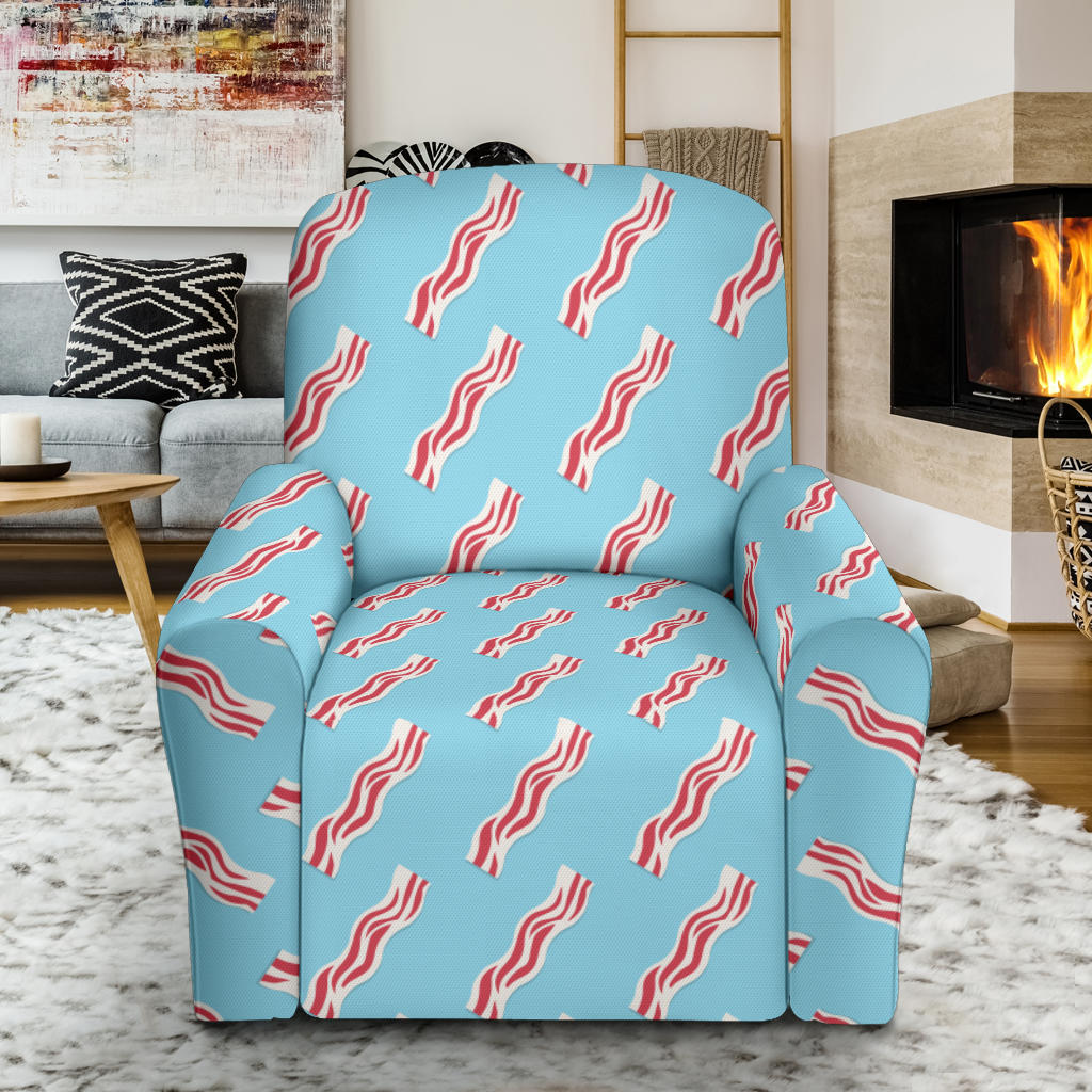 Bacon Pattern Print Design 03 Recliner Slipcover with Pocket