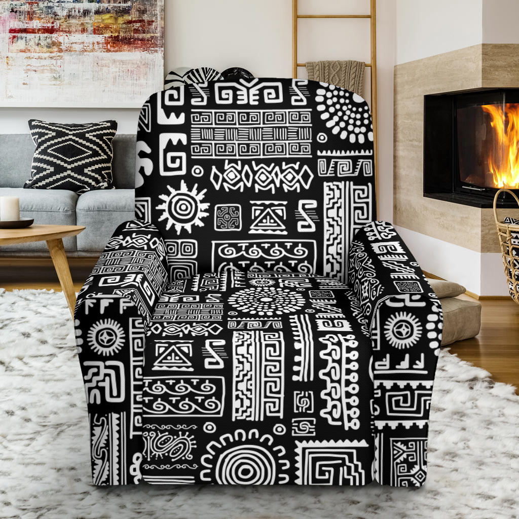Polynesian Pattern Print Design A02 Recliner Slipcover with Pocket