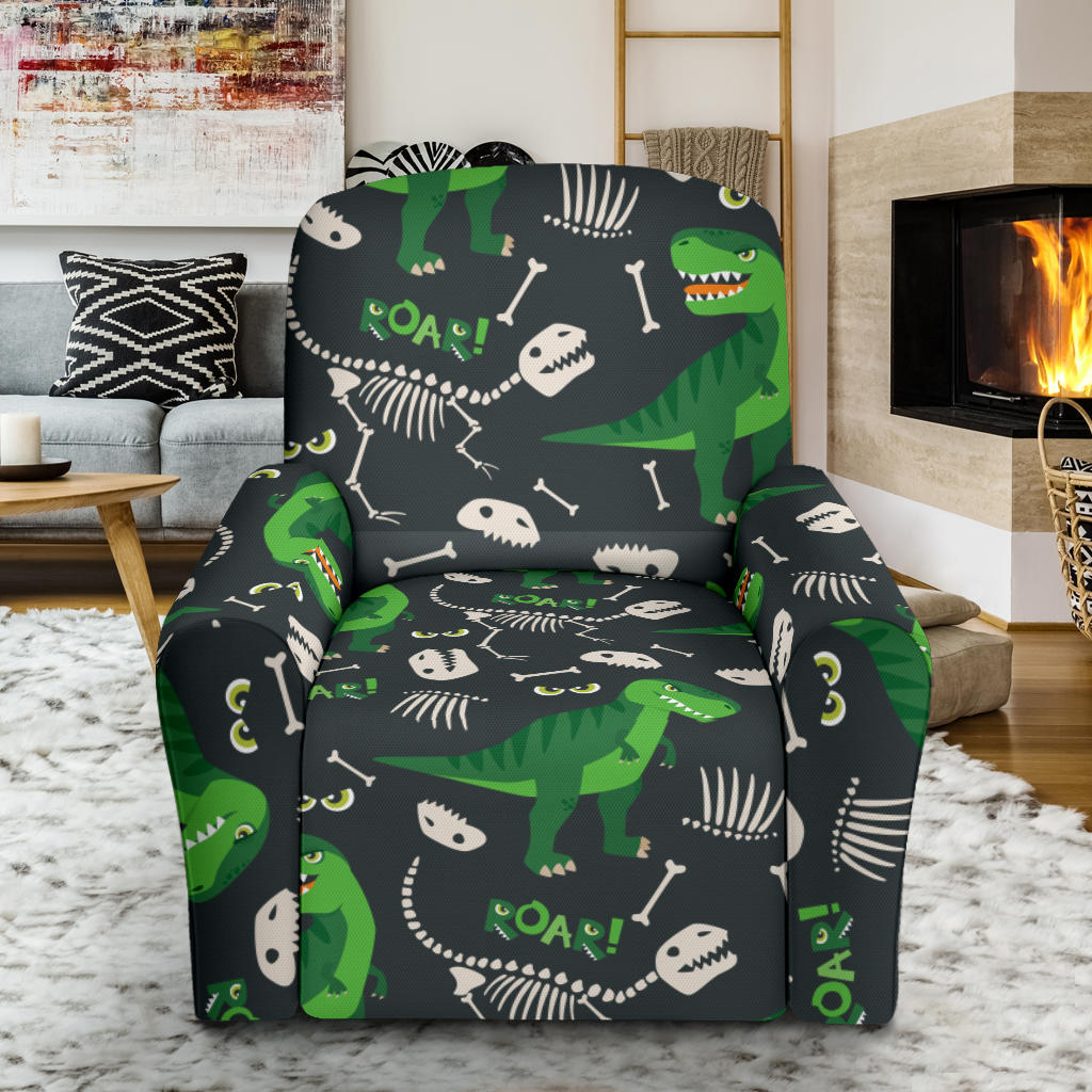 T Rex Pattern Print Design A05 Recliner Slipcover with Pocket