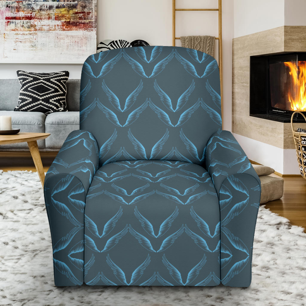Angel Wings Pattern Print Design 04 Recliner Slipcover with Pocket
