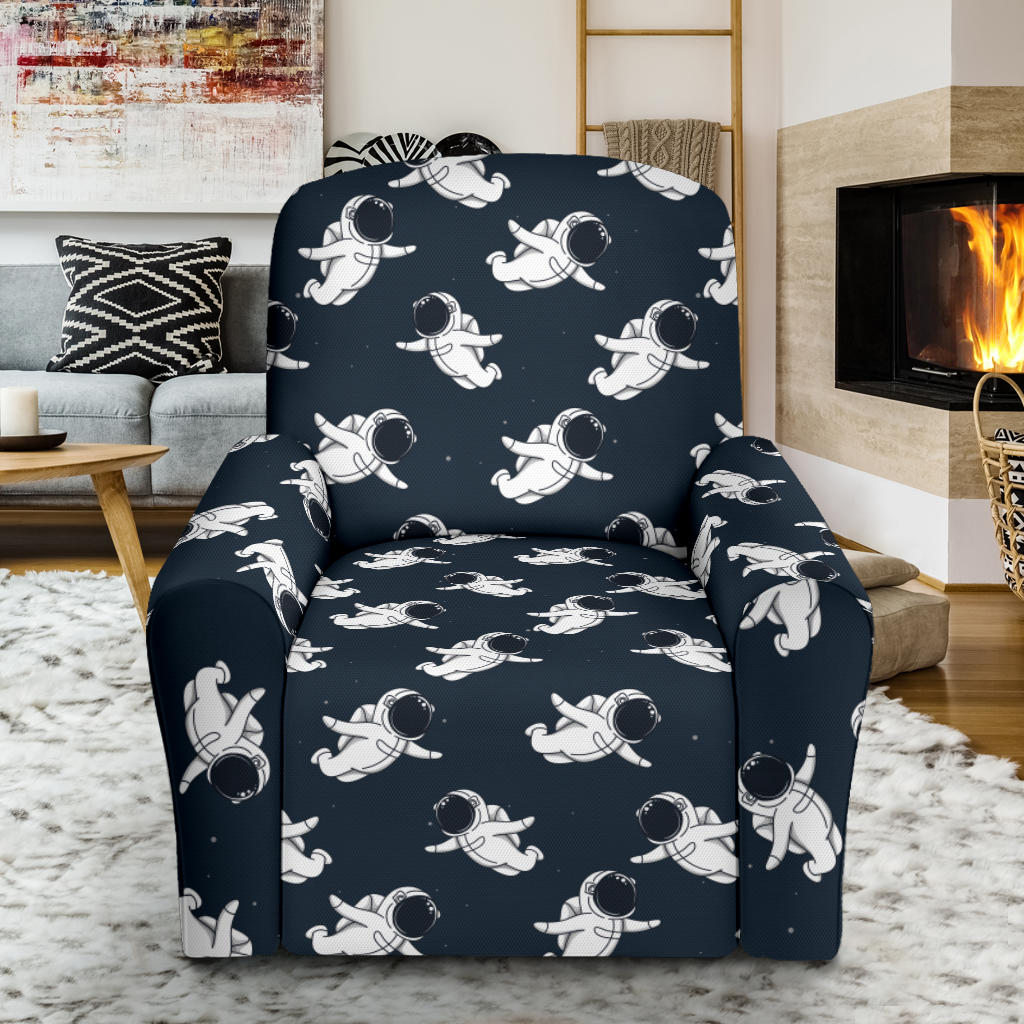 Astronaut Pattern Print Design 02 Recliner Slipcover with Pocket
