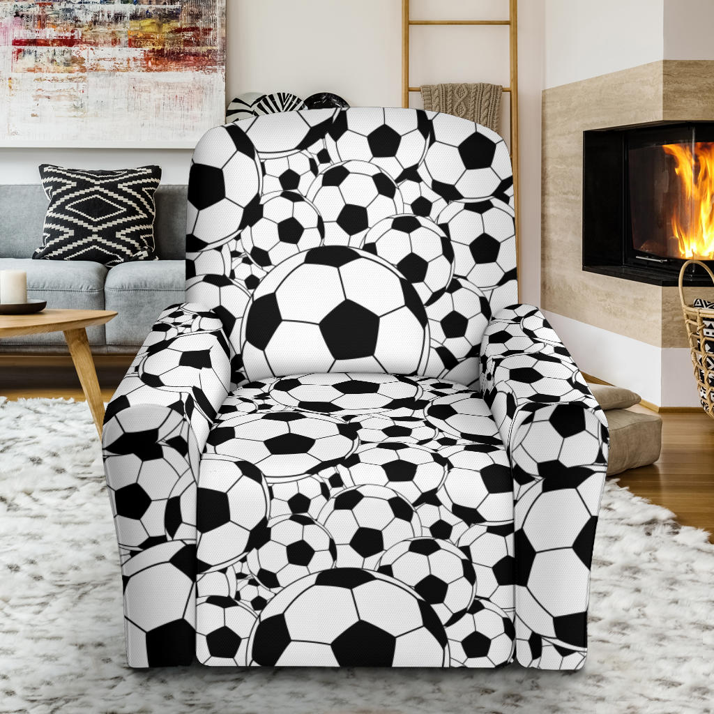 Soccer Ball Print Design LKS301 Recliner Slipcover with Pocket