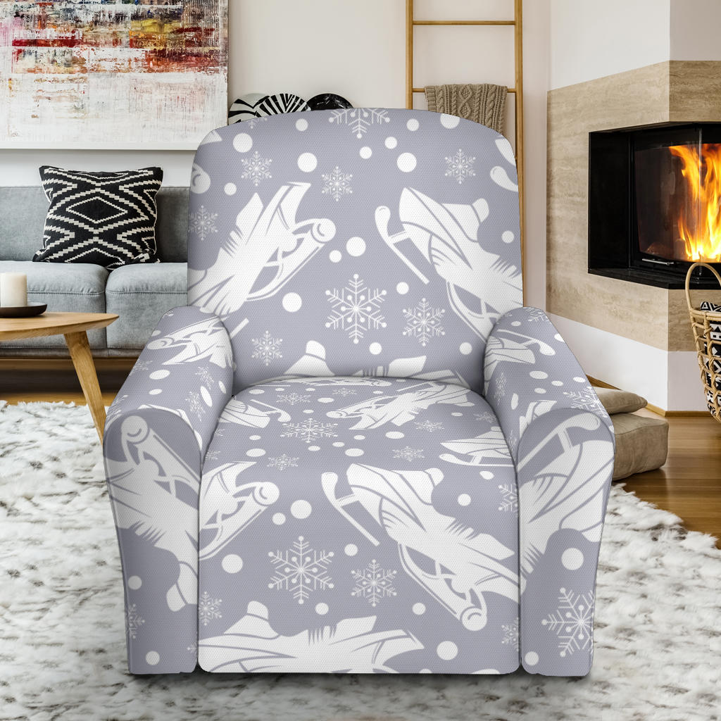 Snowmobile Print Design LKS302 Recliner Slipcover with Pocket