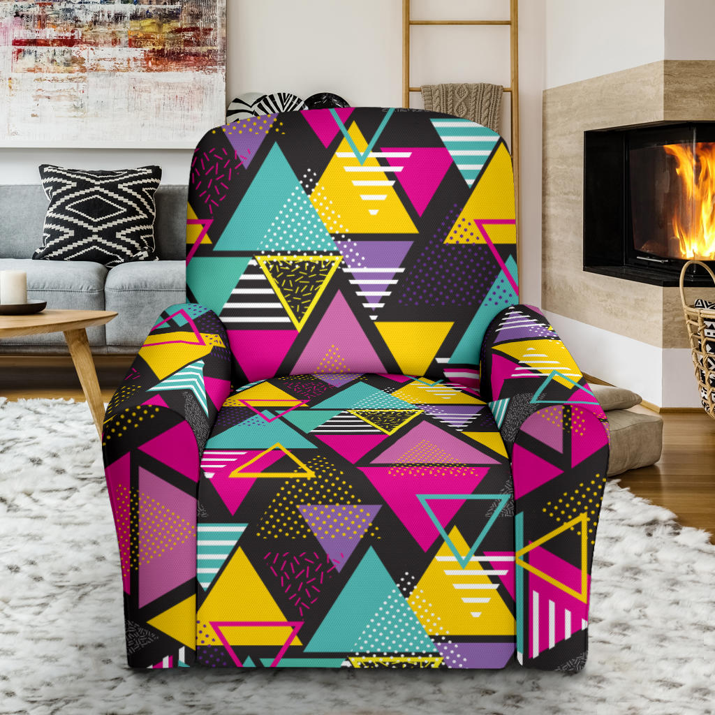 Geometric Colorful Pattern Print Design 02 Recliner Slipcover with Pocket