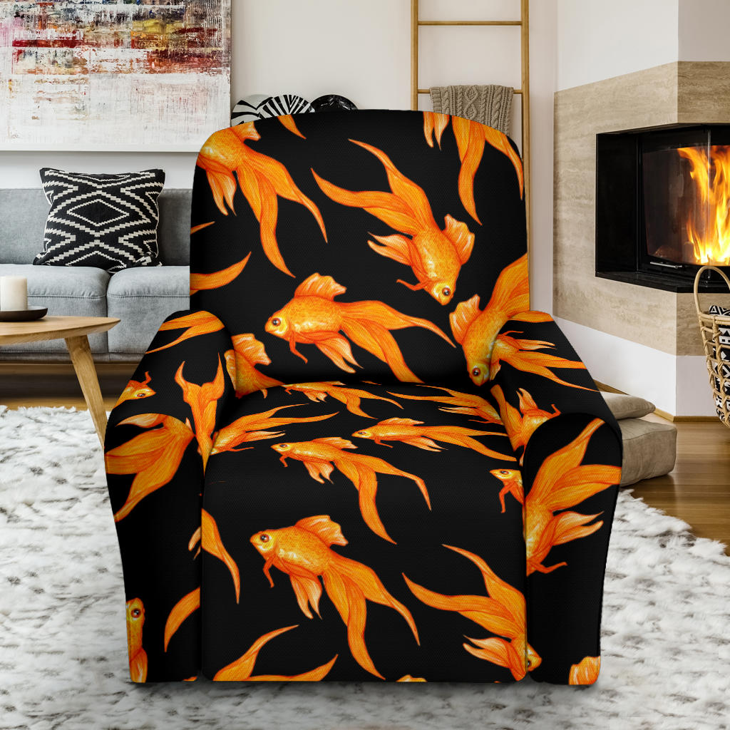 Goldfish Pattern Print Design 03 Recliner Slipcover with Pocket