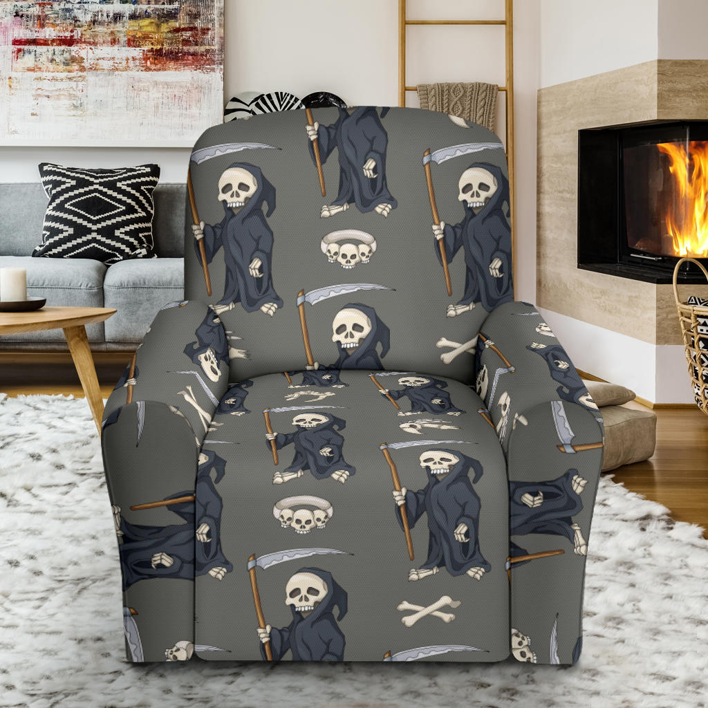 Skeleton Print Design LKS308 Recliner Slipcover with Pocket