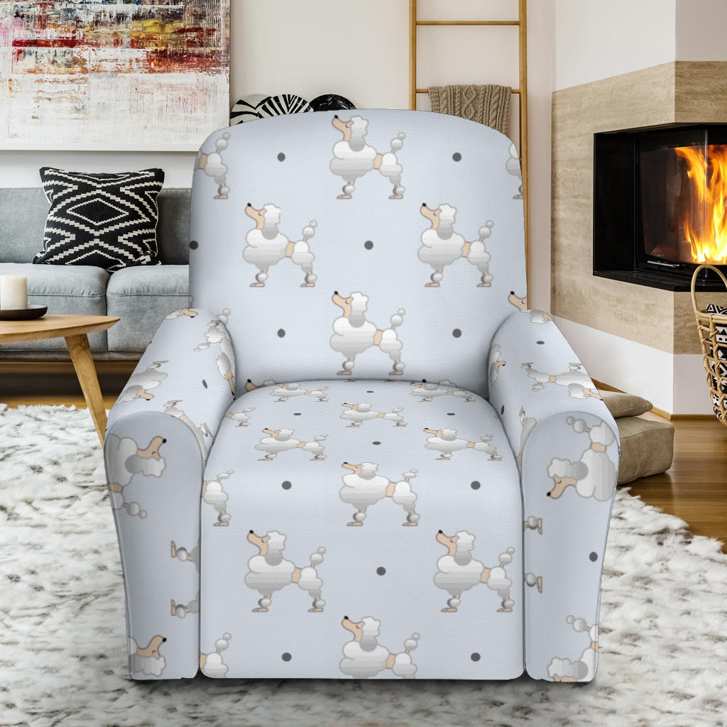 Poodle Pattern Print Design A05 Recliner Slipcover with Pocket