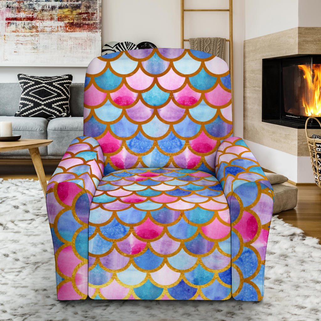 Scales Print Design LKS401 Recliner Slipcover with Pocket