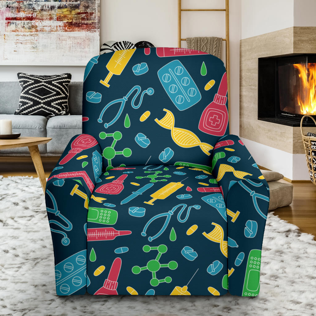 Phlebotomist Pattern Print Design A03 Recliner Slipcover with Pocket