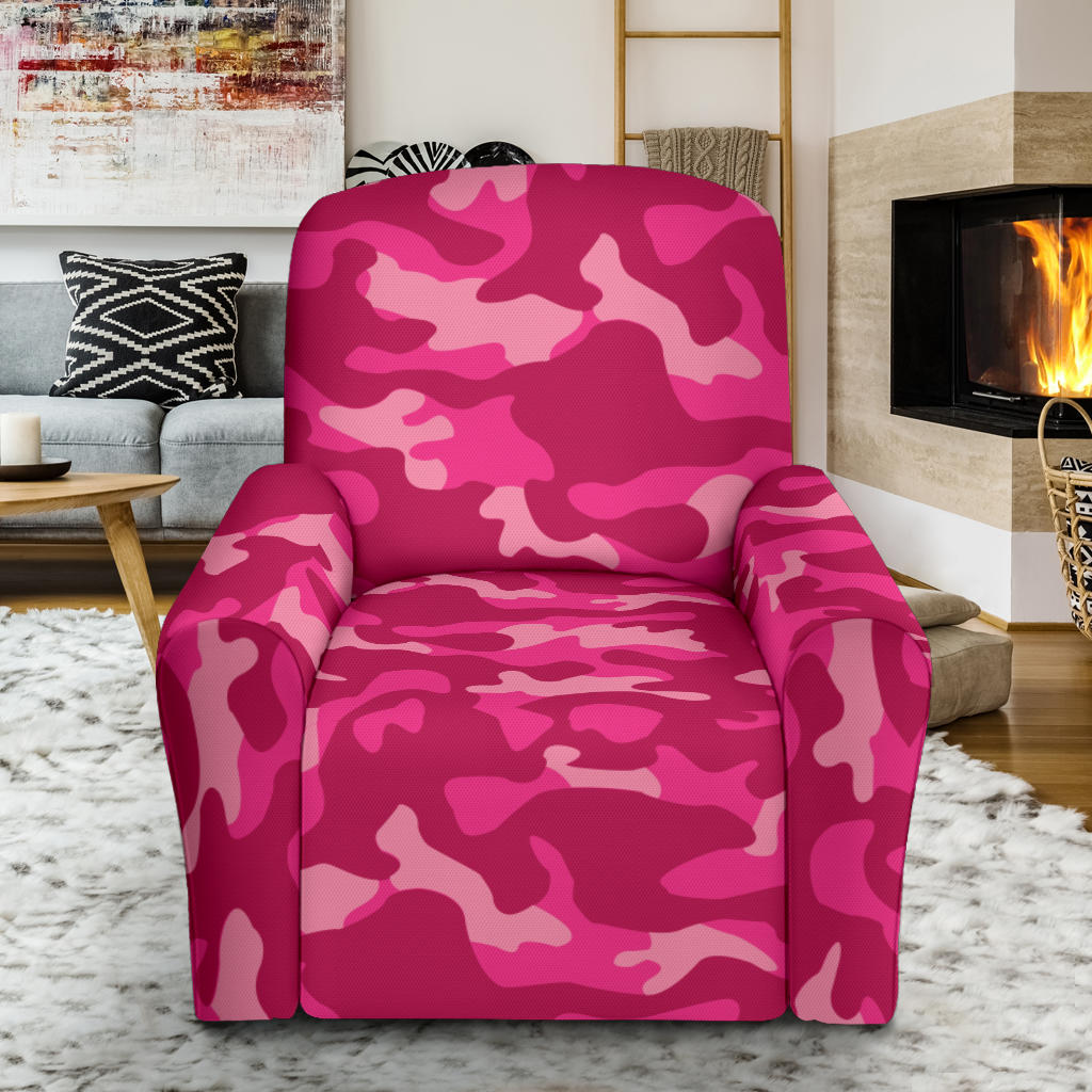 Camo Pink Pattern Print Design 01 Recliner Slipcover with Pocket
