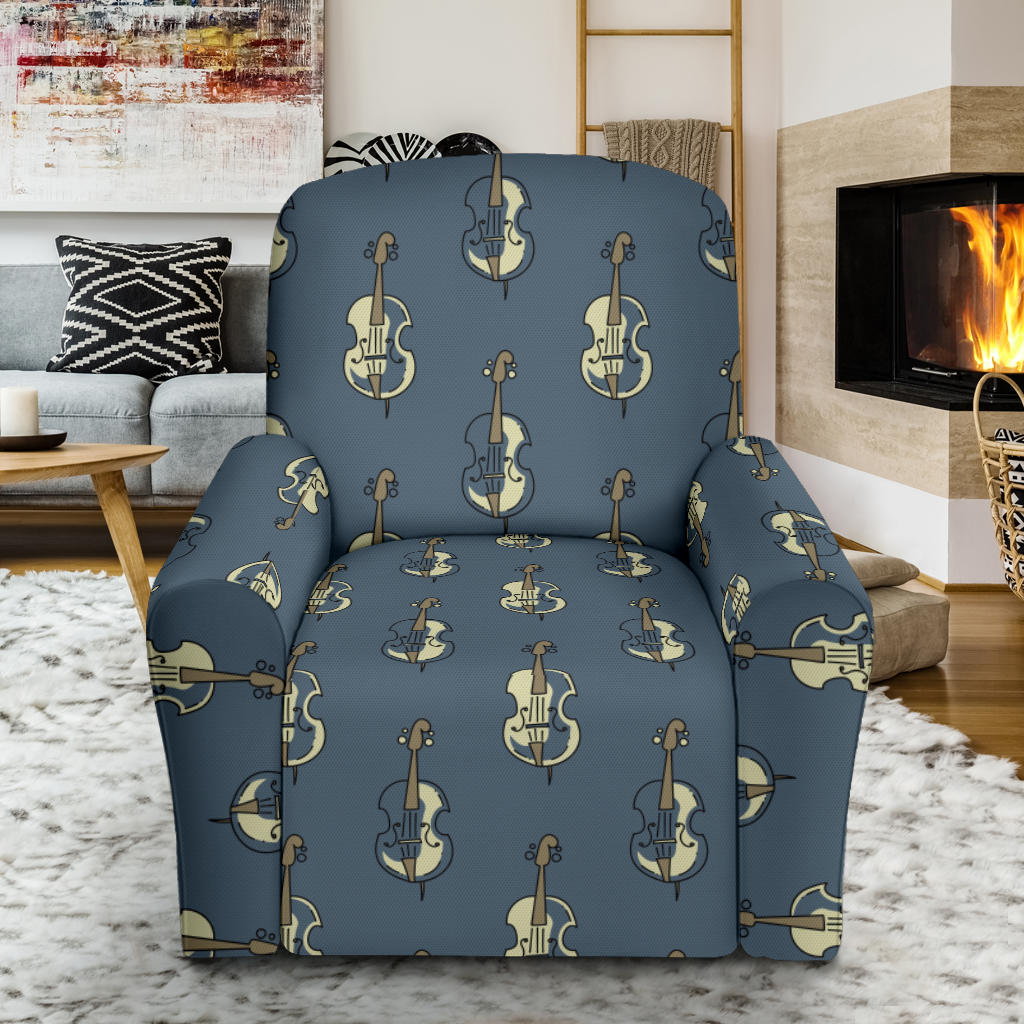 Violin Print Design LKS403 Recliner Slipcover with Pocket