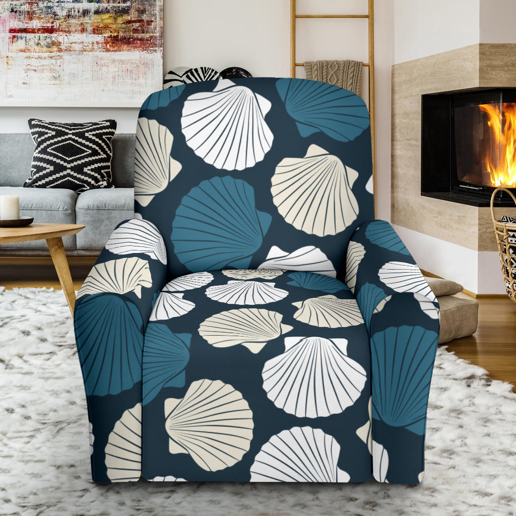 Seashell Print Design LKS3013 Recliner Slipcover with Pocket
