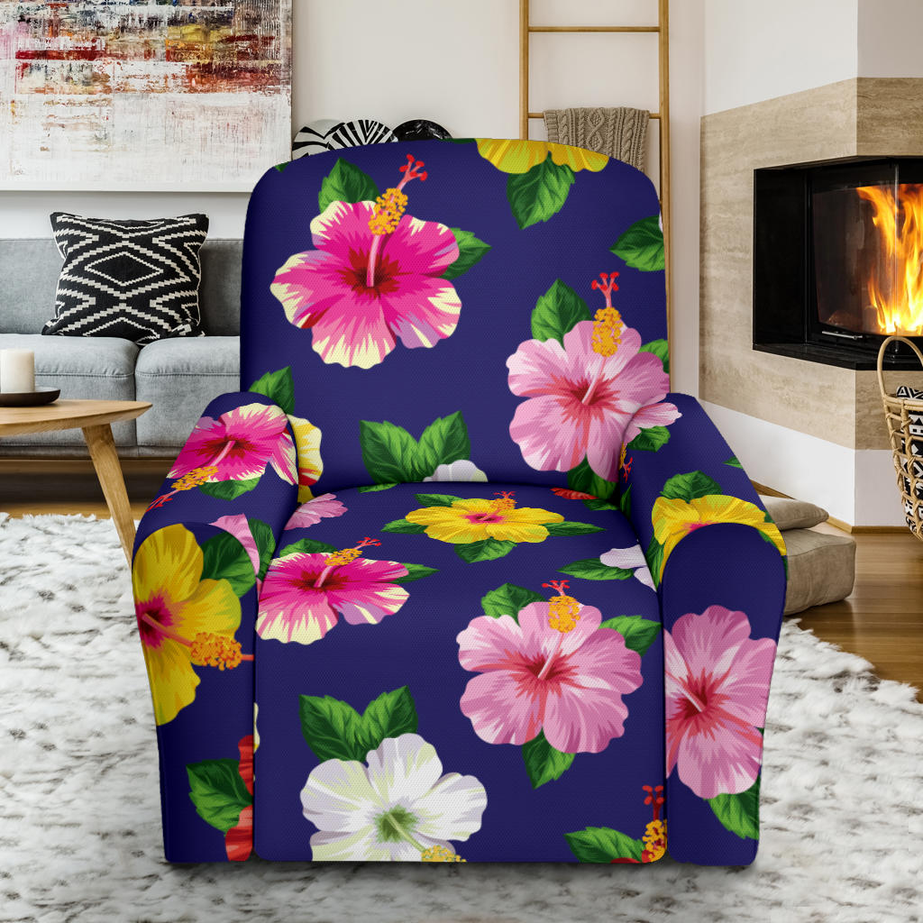 Hibiscus Colorful Print Design LKS301 Recliner Slipcover with Pocket