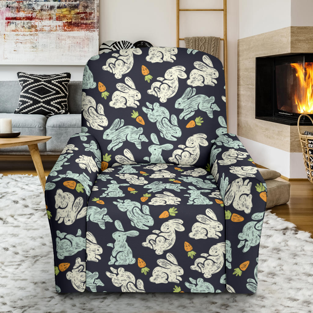 Bunny Pattern Print Design 04 Recliner Slipcover with Pocket