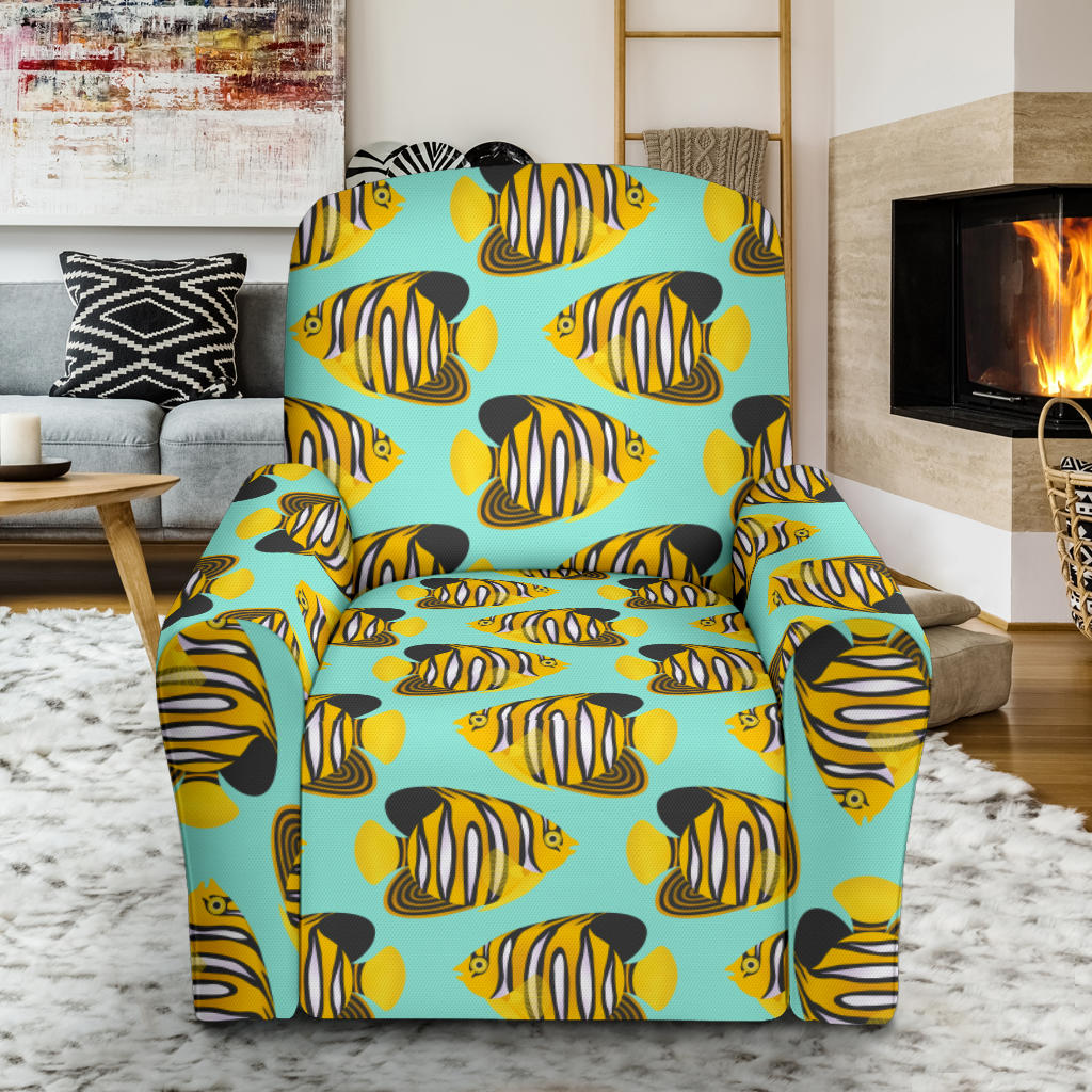 Angelfish Print Design LKS402 Recliner Slipcover with Pocket