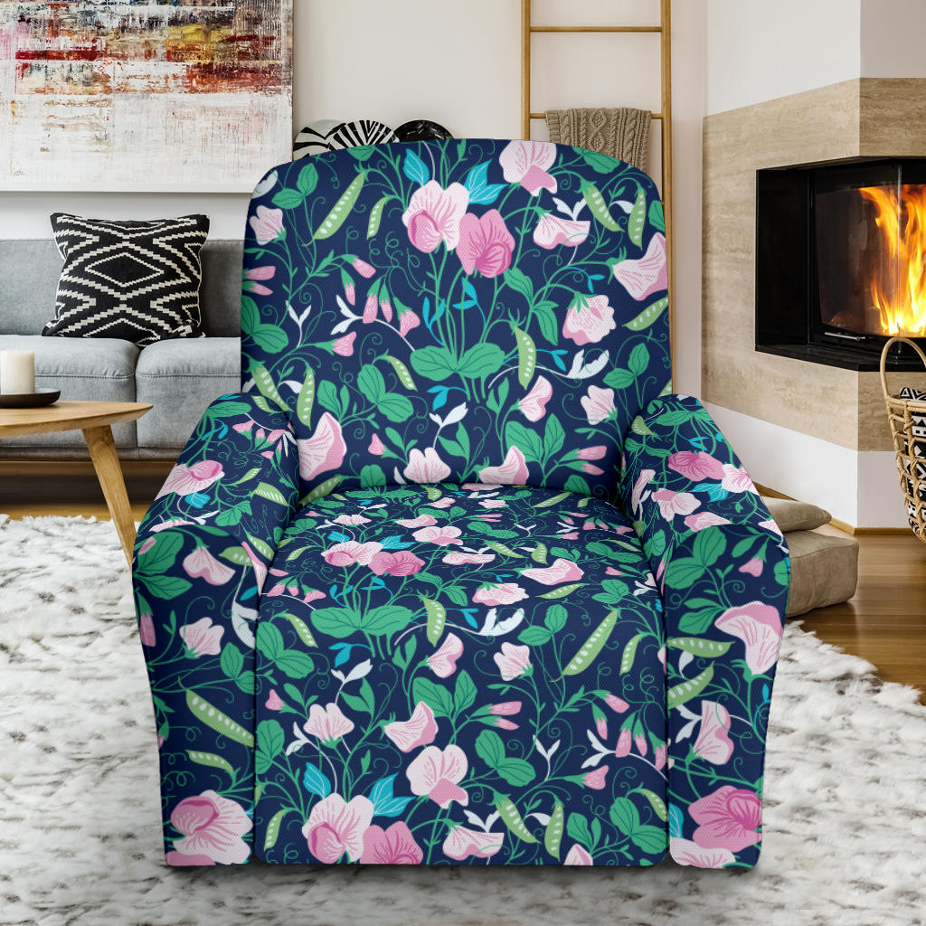 Sweet Pea Print Design LKS303 Recliner Slipcover with Pocket