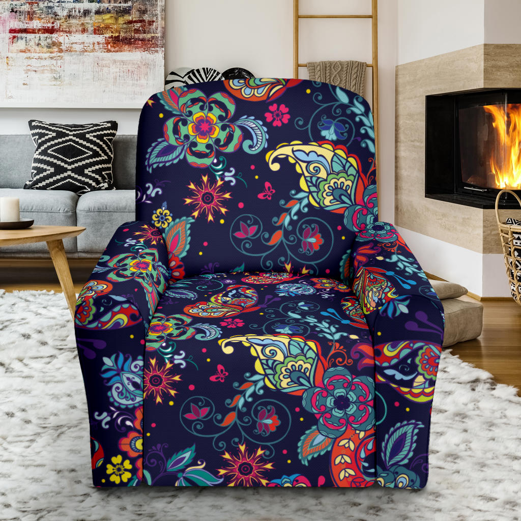Paisley Boho Pattern Print Design A06 Recliner Slipcover with Pocket