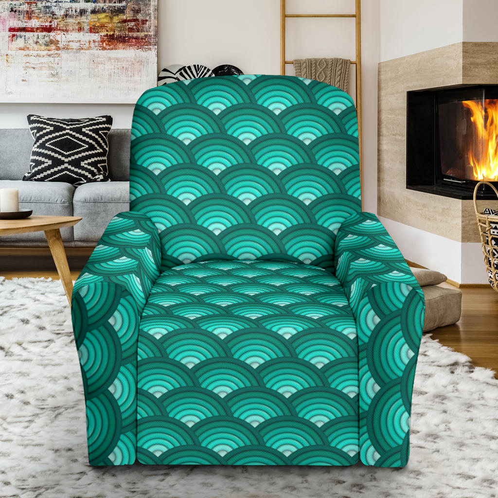 Scales Pattern Print Design 01 Recliner Slipcover with Pocket