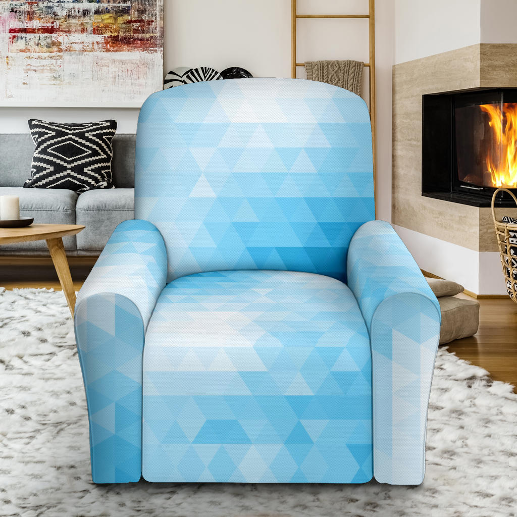 Geometric Blue Pattern Print Design 01 Recliner Slipcover with Pocket