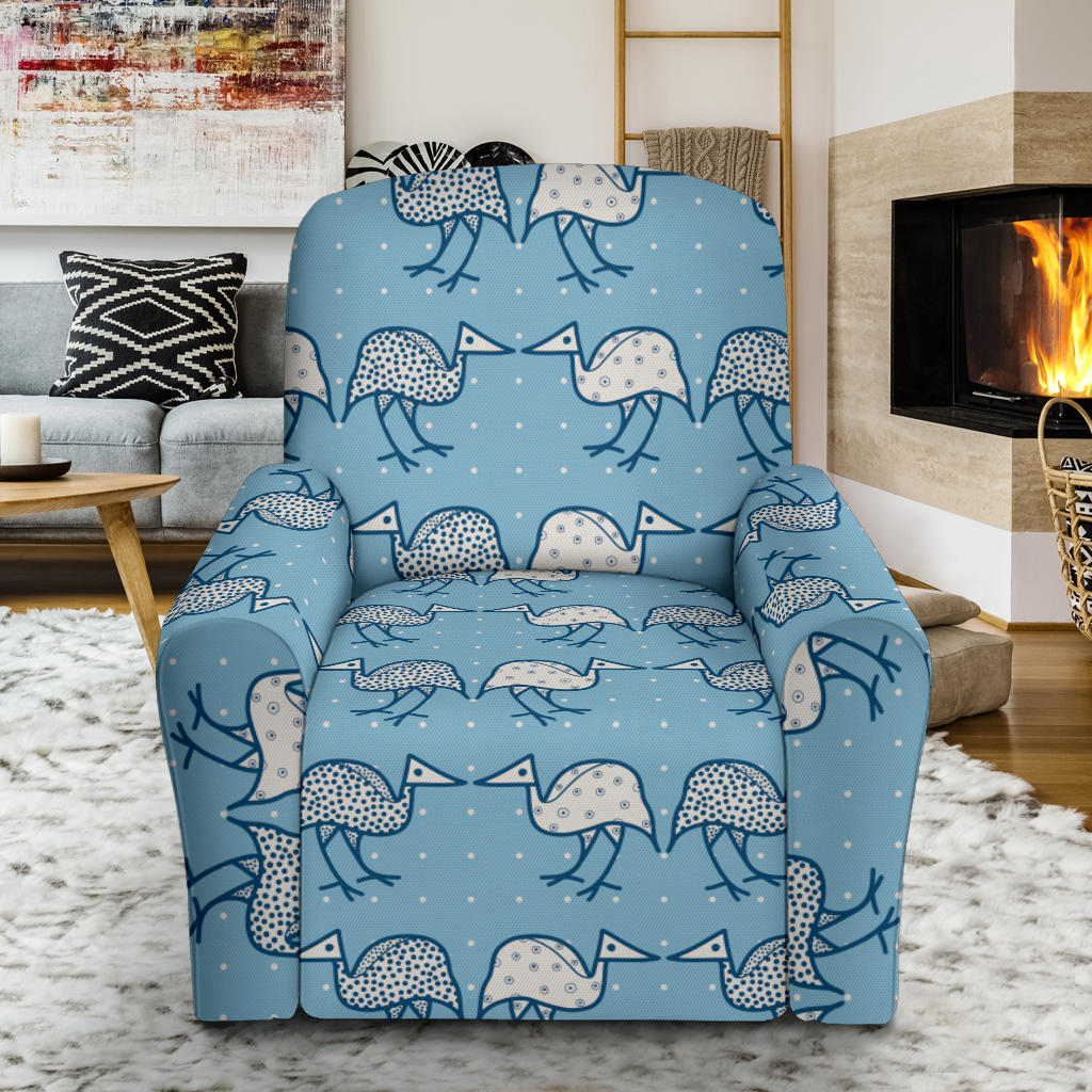 Emu Pattern Print Design 01 Recliner Slipcover with Pocket