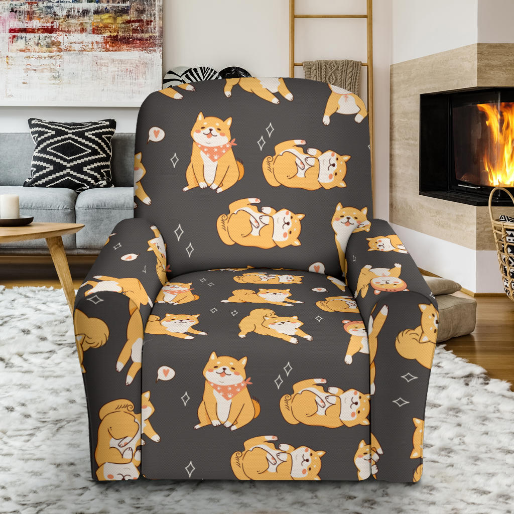 Shiba Inu Print Design LKS309 Recliner Slipcover with Pocket