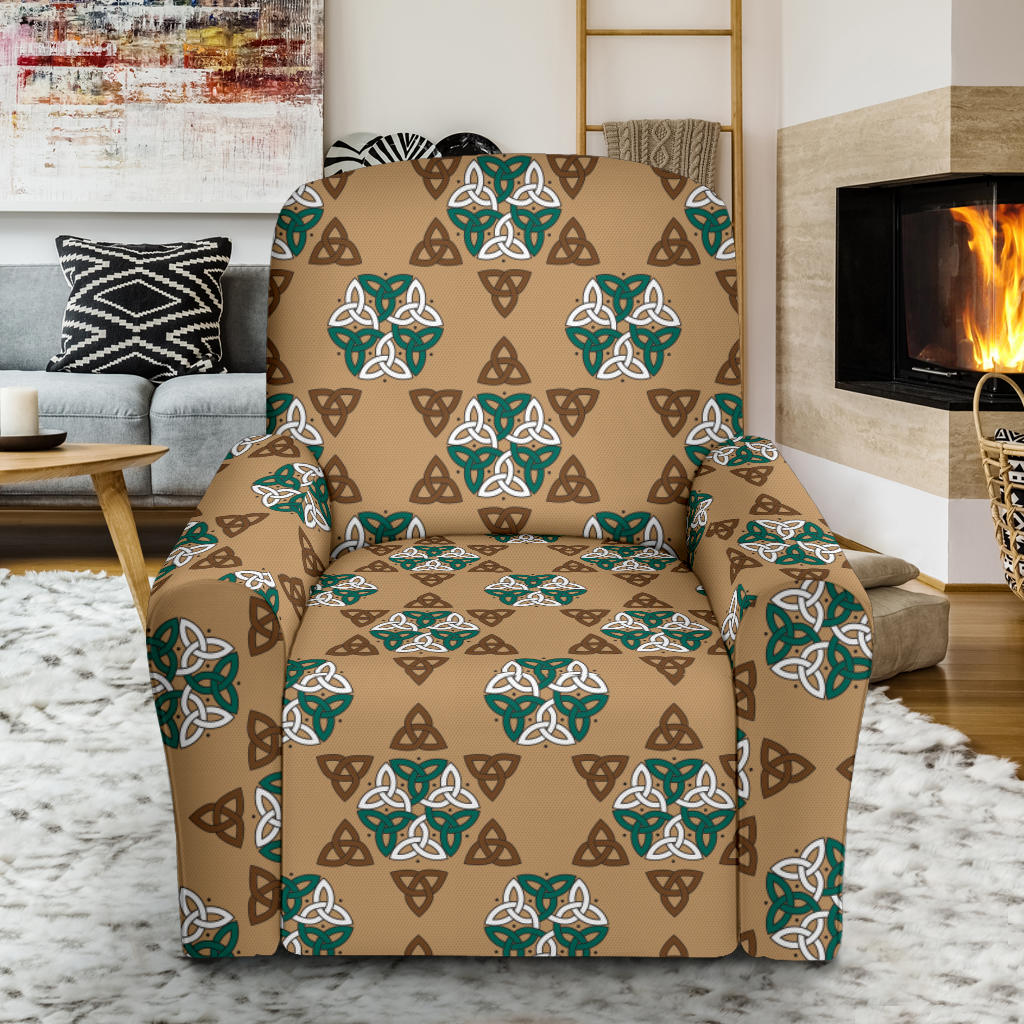 Celtic Pattern Print Design 08 Recliner Slipcover with Pocket