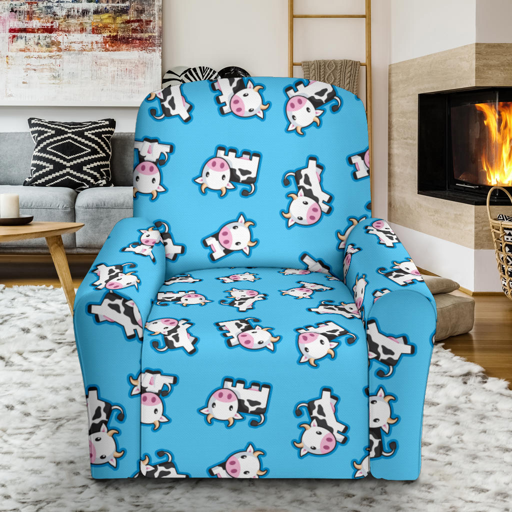 Cow Pattern Print Design 01 Recliner Slipcover with Pocket