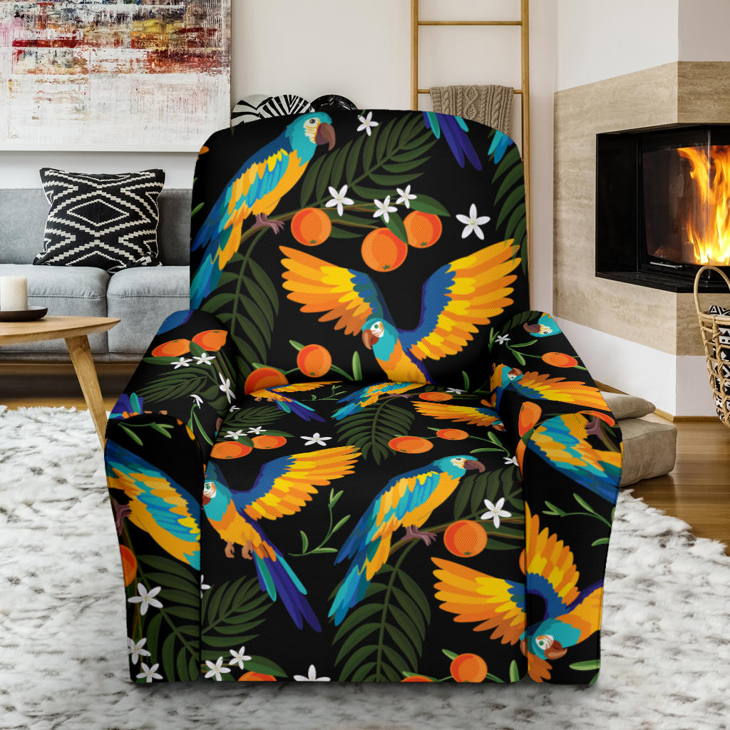 Macaw Pattern Print Design 03 Recliner Slipcover with Pocket