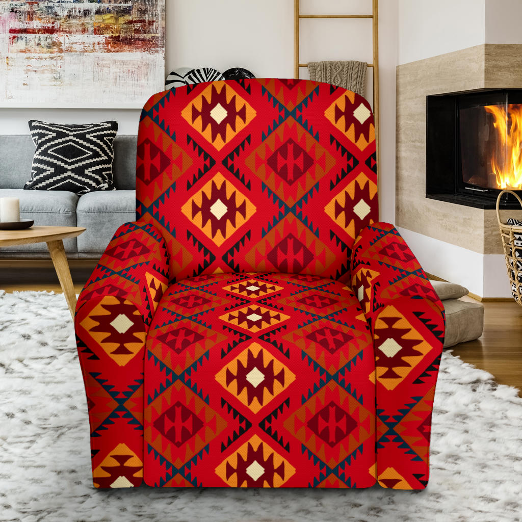 Aztec Pattern Print Design 06 Recliner Slipcover with Pocket