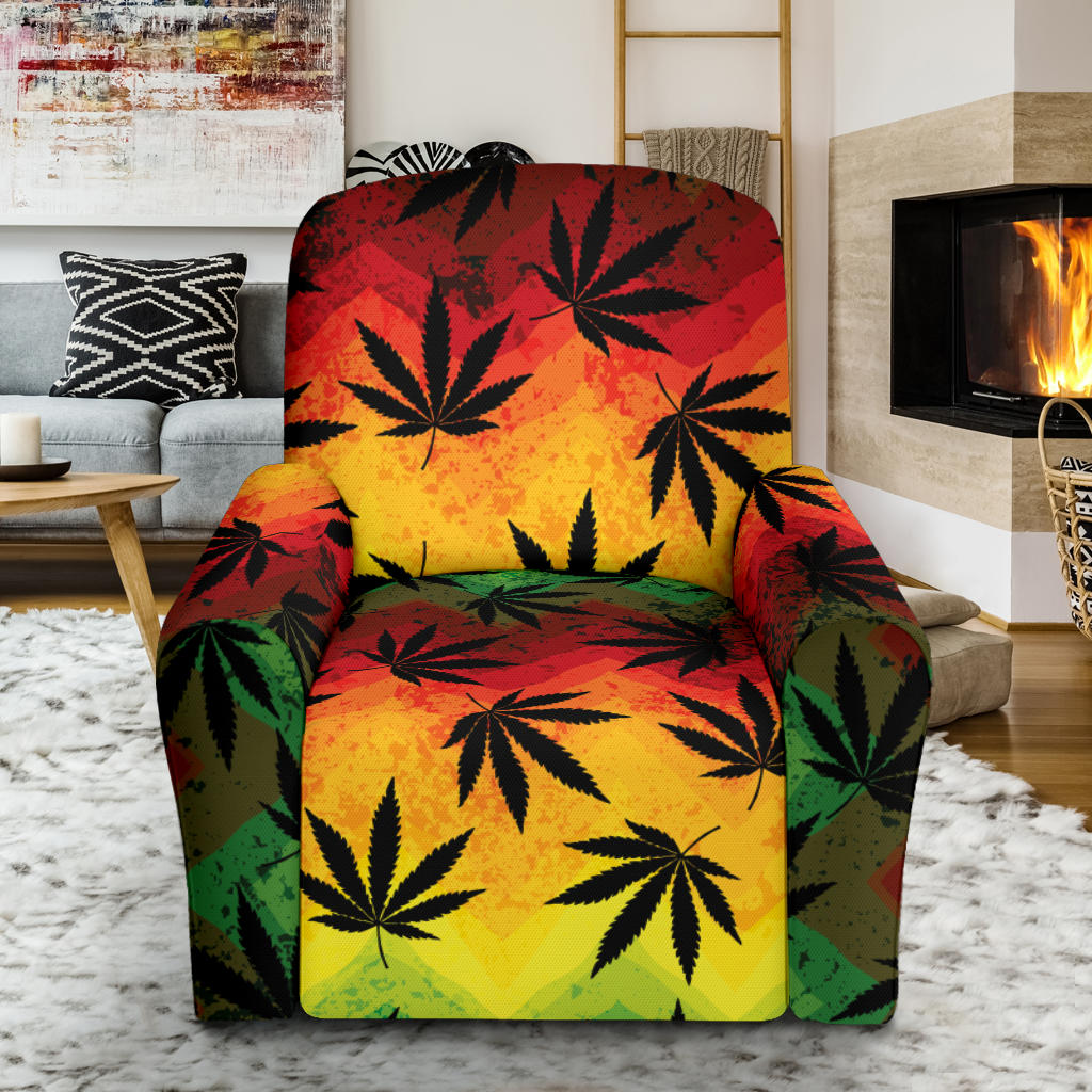Rasta Pattern Print Design A02 Recliner Slipcover with Pocket